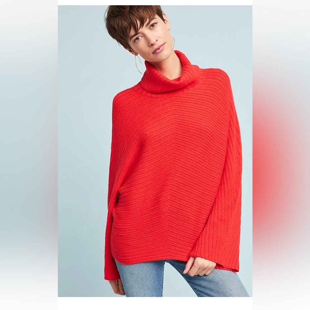 Moth Tillsbury Anthropologie red dolman ribbed sweater‎ Size Medium